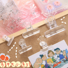 Creative multi-functional transparent folder small long tail clip ticket folder student paper clip